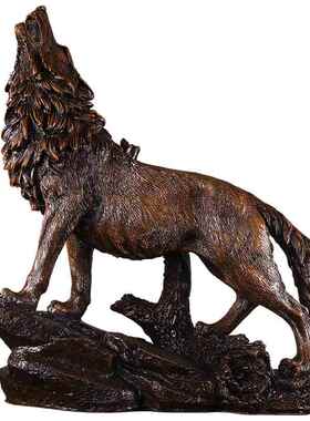 正品创意工艺品仿真动物客居狼模型摆件家装饰品厅玄关办公室现摆