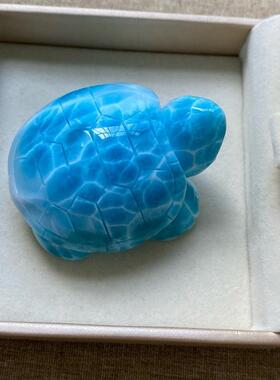 海纹石大乌龟摆件大吊坠拉利玛龙龟手把件把玩规格58.9*46.3*28.9