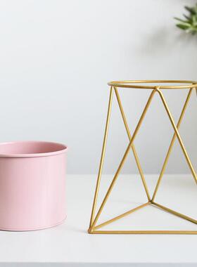 L北欧铁艺花盆复古做旧支架创意多肉盆栽简约阳台桌面花架