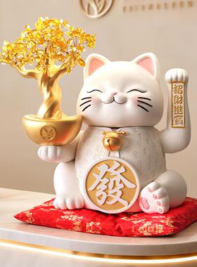 招财猫摆件自动招手摇钱树发财猫店铺收银台家居装饰品开业礼品