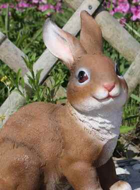 别墅园艺庭院摆设入户花园装饰品摆件园林景观造景创意彷真兔子