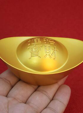 实心招财手把件沙金元宝铜摆件金属工艺品仿金元宝摆件可