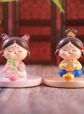 创意热款唐仕女祈愿到运手机支架摆件古风女孩桌面懒人支架小礼物