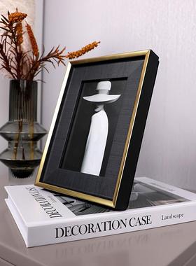 样板房主卧床头柜摆件飘窗茶几花艺相框杂志道具家居饰品软装组合