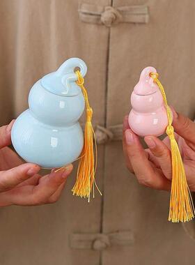 黄色陶瓷葫芦化妆室厨房在西北葫芦摆件火烧天门五行补角葫芦装饰