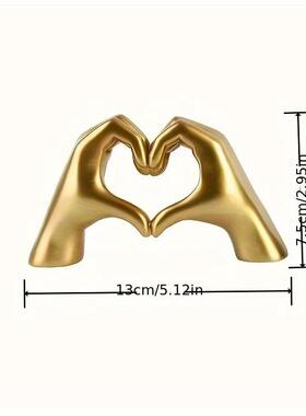 跨境爱心手雕像摆件轻奢现代简约摆件客厅书房桌面装饰品创意