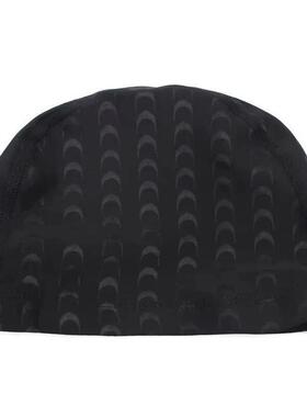 Women Men Spandex Swimming Cap Black Lightning Shark Skin Le
