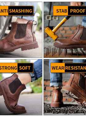 Waterproof Safety Work Shoes For Men Chelsea Steel Toe Shoes