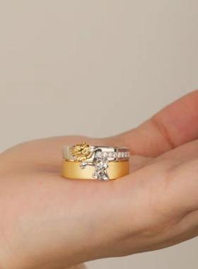 童年趣味~猫和老鼠~汤姆猫杰瑞戒指情侣时尚对戒卡通动漫可爱指环