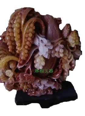 新款仿福建寿山石石英岩合成五谷丰登山子摆件摆饰批发