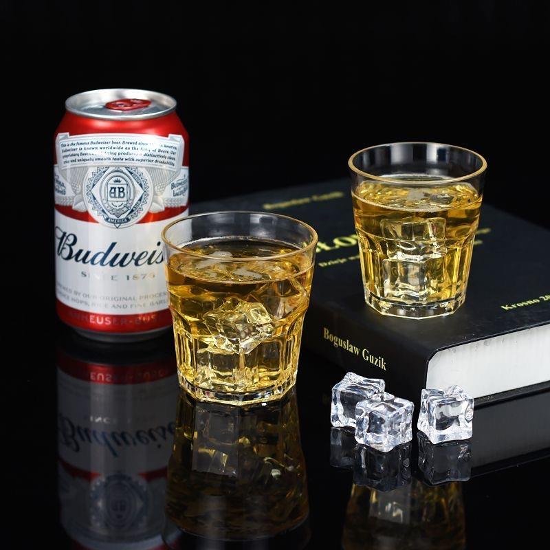 亚克力塑料啤酒杯KTV酒吧家用餐厅杯子PC防摔加厚酒杯透明八角杯 - 图1