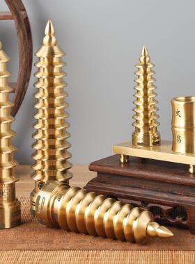 黄铜实心文昌塔摆件学生用13层铜质九层文昌塔书房办公室文昌塔