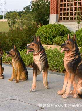 狼物狗仿旺财狗牧羊犬斗牛犬真动摆件客厅别墅铺店酒吧酒狗店装饰