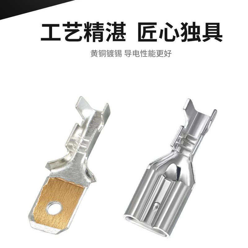 插簧端子带锁冷压接线端子6.3/4.8/2.8接插件插拔式卡扣自锁插片,淘宝优惠券,粉丝福利购,淘宝优惠卷