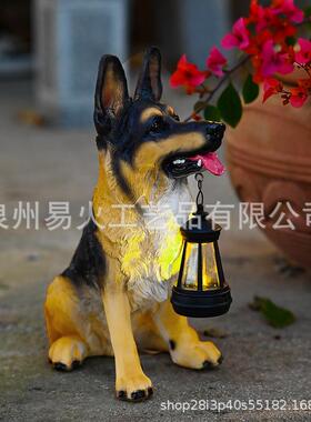 创意家装饰动物德牧塑摆OPT件大门口院居公园树脂雕狗庭狗摆件