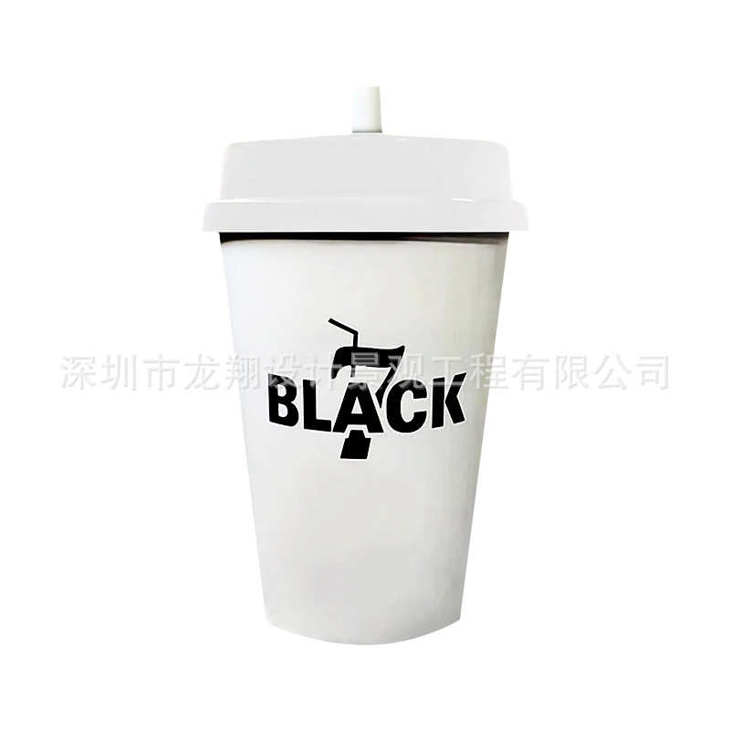 玻璃钢酒瓶雕塑奶茶店杯子模型商店橱窗玻璃钢造型打卡艺术装置 - 图3
