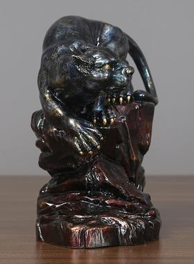 铜天下铜豹子摆件金钱豹猎豹工艺品办公室装饰品铜器虎豹礼品