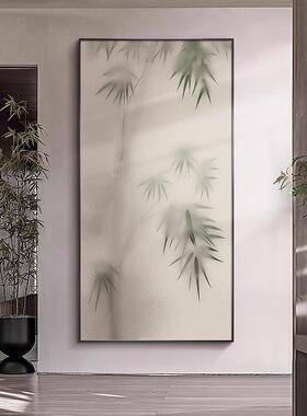 九鱼图新中式新款玄关装饰画正对门入户画宋代美学挂画原木风壁画