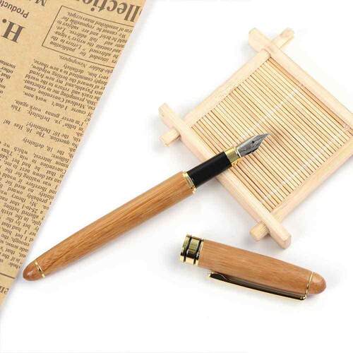 1PC Bamboo Calligraphy Art Fountain Pen Broad Stub Chisel-po - 图3