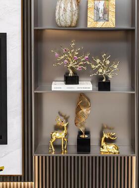 发财树摆件轻奢玄关办公室桌面乔迁新居礼品摇钱树客厅酒柜装饰品