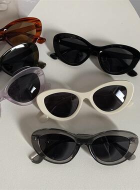 法式椭圆形小框覆古太阳眼镜女春夏季抗UV遮阳高级感防晒太阳眼镜