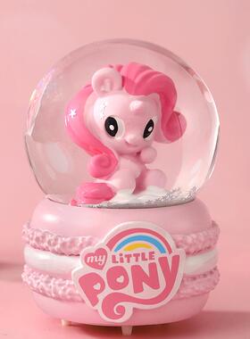 彩色小马发光水晶球独角兽小号水球摆件儿童生日礼物发亮礼品