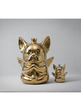 正品天生神汪L潮犬玩法国斗牛边周法斗陶瓷摆件日结婚礼物