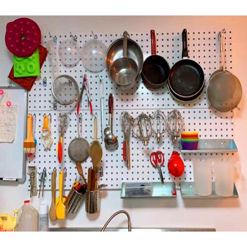 洞洞板收纳层架工具挂板挂架整理架子方孔板工具墙烘焙工具架置物 - 图2