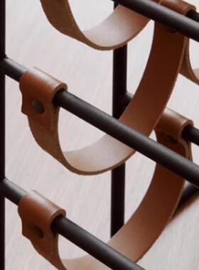 QKR现示代风皮革酒架红架摆酒置物架展高级感餐厅酒店件橱柜摆台