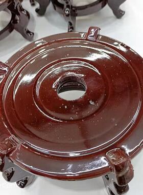 木架花盆底座贝壳海螺工艺品木架12-14厘米直径海螺架子实木