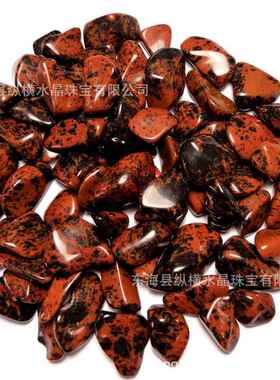 缸一公红斤价红曜石碎石无孔色曜碎料黑鱼石多肉盆红曜石00景石