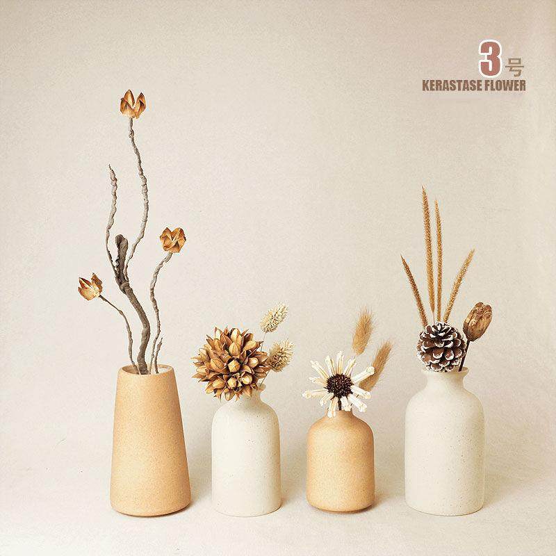 奶油风客厅干花花瓶插花斗柜摆件高级感小众玄关电视柜餐桌装饰品,淘宝优惠券,粉丝福利购,淘宝优惠卷