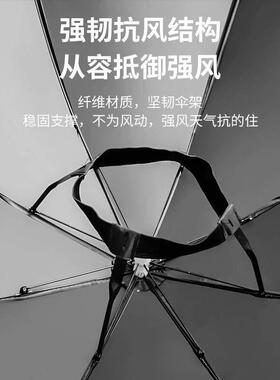 带头上的伞帽头戴式遮阳防晒钓鱼帽防雨采茶斗笠雨伞帽斗篷头盔伞