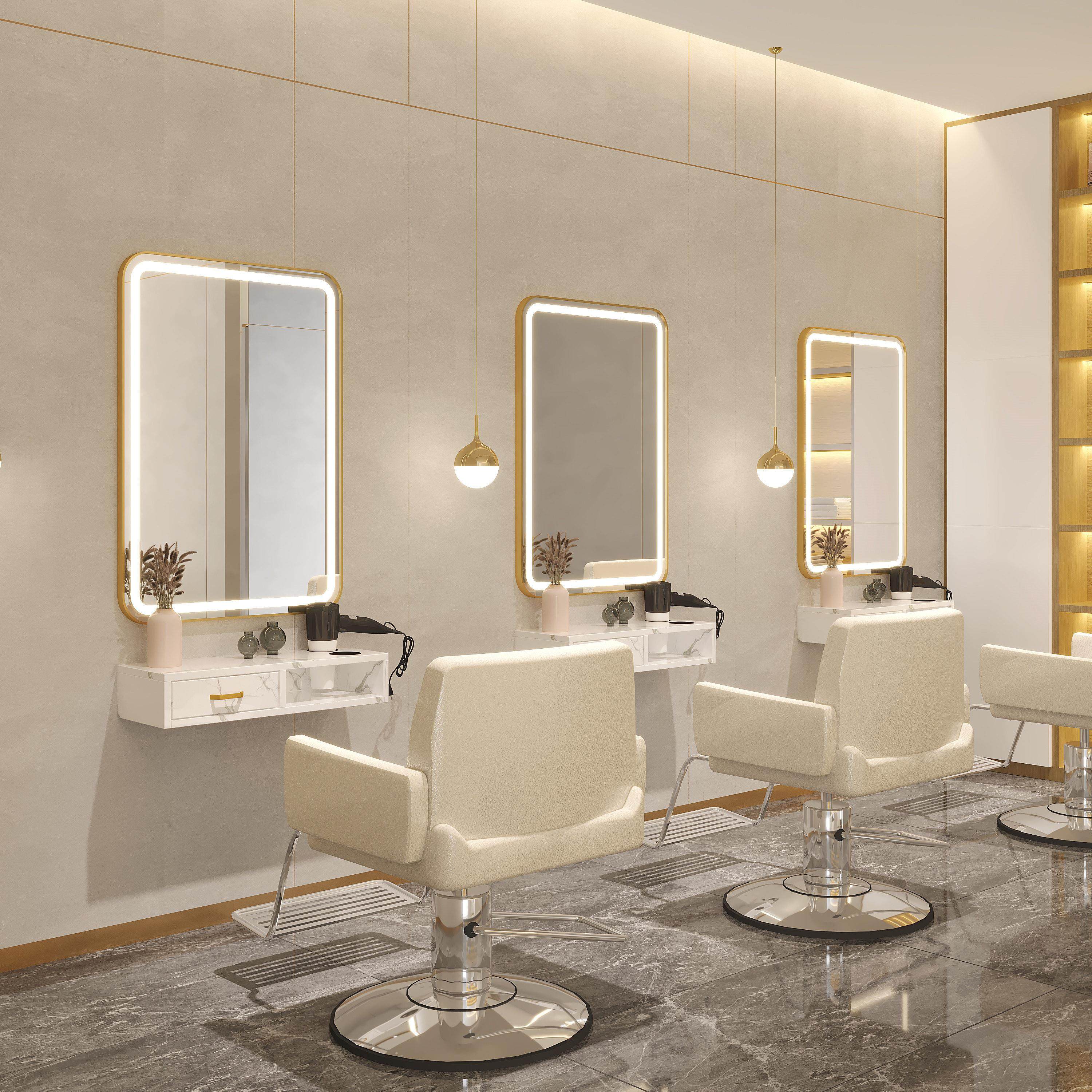 高端烫染镜台网红美发养发店镜台理发镜子发廊专用带灯工具柜套装,淘宝优惠券,粉丝福利购,淘宝优惠卷