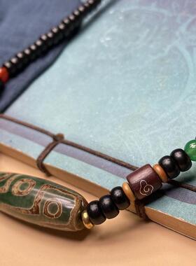 玛瑙九项眼天AAH珠链链男女锁链民族骨风短款颈百搭项链挂饰吊坠