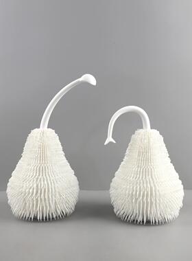 现代简约树脂黑白毛球刺梨桌面摆件客厅玄关卧室电视柜家居装饰品