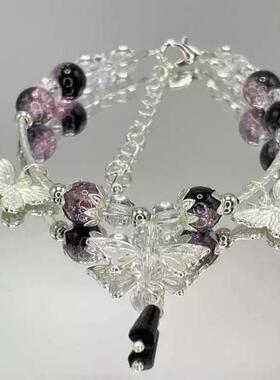 小红书同款爆裂碎花蝴蝶手串新中式超仙蝴蝶手饰送闺蜜生日礼物