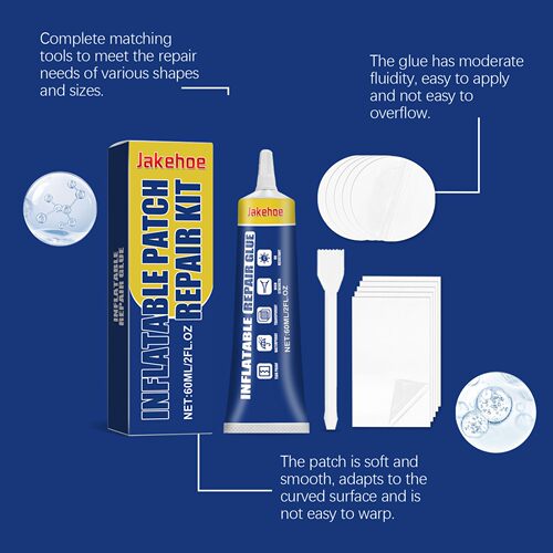 JAKEHOE Inflatable Mattress Repair Kit - For Pools, Air Matt - 图1