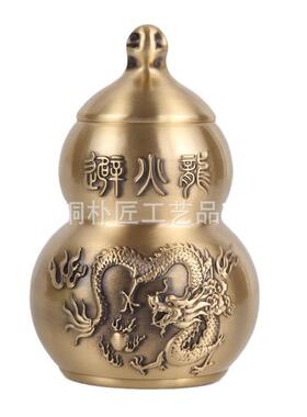 避火龙瓶厨房西北角化解黄碎石水晶正北东北大号纯铜葫芦摆件