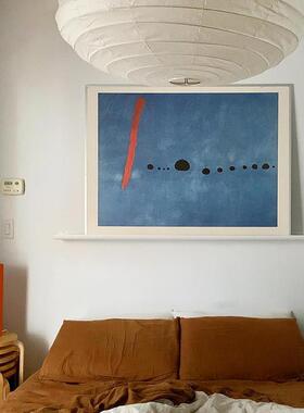 工业风极简孟菲斯风格装饰画蓝色调治愈系挂画客厅大白墙
