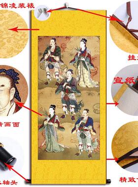 青苗五谷神画像挂画宣纸卷轴画五谷丰登墙壁挂墙装饰画客厅人物画