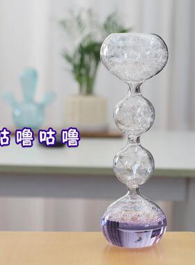 创意水泡泡玻璃液体沙漏计时器气泡沫家居饰品摆饰创意礼物女生日