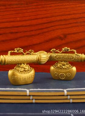 招财茶宠摆件大笔发财茶桌茶盘茶台配件合金摆件文昌笔金榜题名