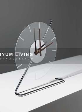 本与现代亚克力摆件客厅房间桌面摆设金属时钟柜子装饰品家居好物