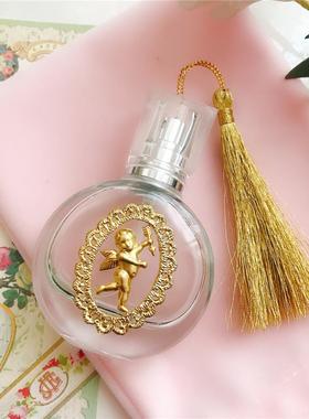 法式复古香水瓶 天使黄铜水晶玻璃瓶 25ML100ML分装瓶 轻奢摆件