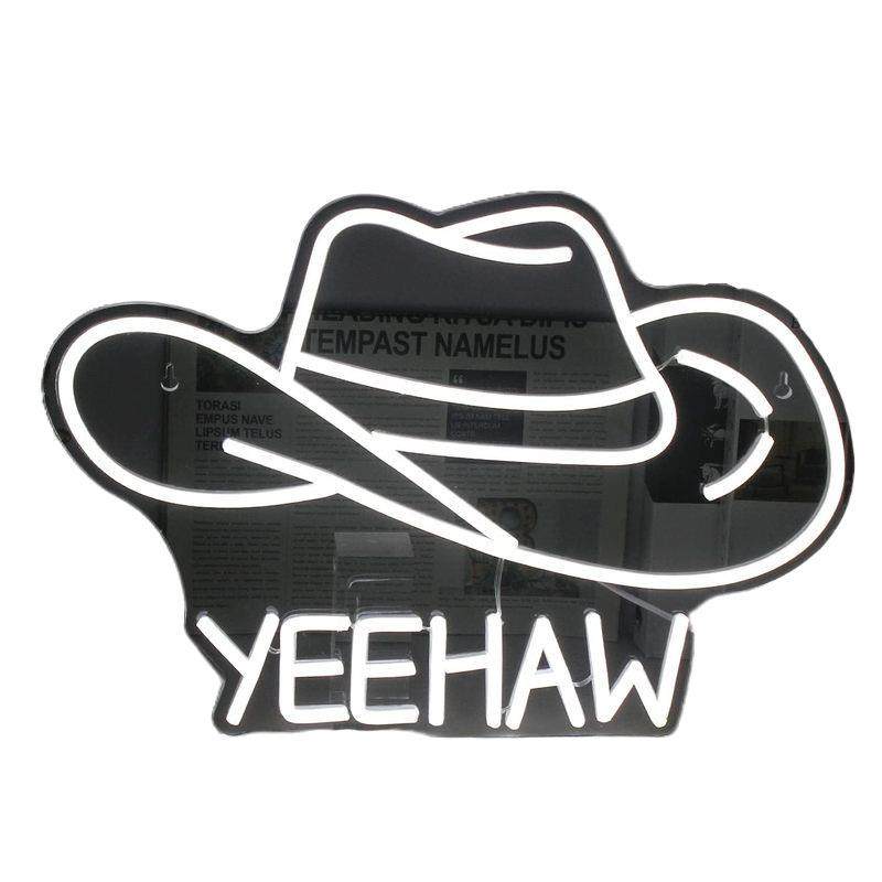 牛仔帽霓虹灯LED发光字母造型气氛围亚克力发光灯牌家庭墙壁装饰,淘宝优惠券,粉丝福利购,淘宝优惠卷