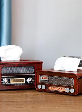 复古经典收音机手023摄道具工制品模型创拍家居装饰品意纸巾盒摆