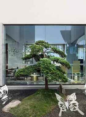 定制不锈钢模拟蝴蝶饰品户外庭院草坪昆虫动物雕塑花园装饰