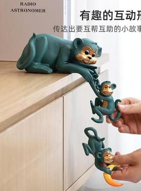 慧心巧意书中式桌面摆件聚猴子家居饰品创客厅房玄关装HX010695饰