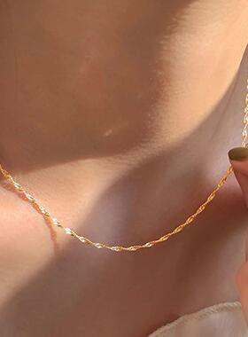 Exquisite Gold Plated Stainless Steel Thin Chain Necklace fo
